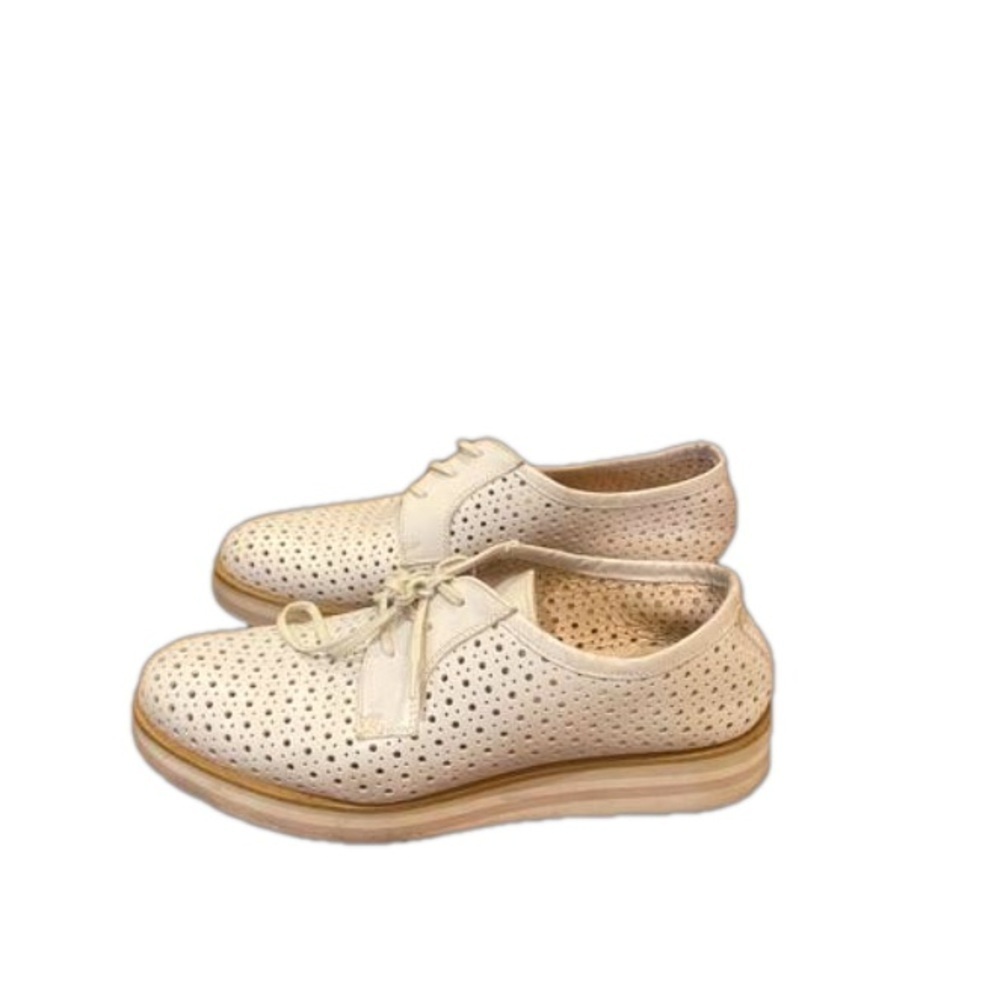 PERTINI Stylish Academia Oxford Comfort White Leather Transitional Loafers s 36